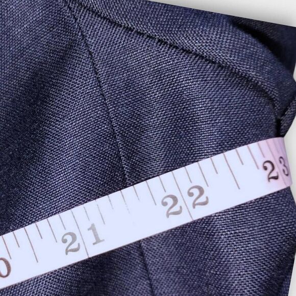 Lands End Womens Blazer Sz 16 Navy Linen 2 Button Sport Coat Preppy Classic Ivy - Picture 13 of 14